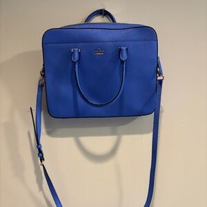 Kate Spade New York 13" Saffiano Leather Bag Periwinkle Blue